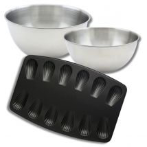 Set Pâtisserie Moule À 12 Madeleines, 2 Bols À Mixer Et 1 Spatule Zenker