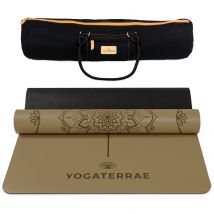 Tapis Yoga Bronze Antidérapant Éco-durable Pu-caoutchouc Naturel Mandala Premium 183x68x0,4cm + Sac - YOGATERRAE