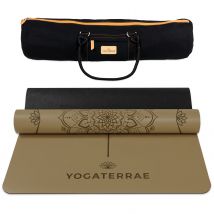 Tapis Yoga Bronze Antidérapant Éco-durable Pu-caoutchouc Naturel Mandala Premium 183x68x0,4cm + Sac - Yogaterrae