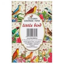 24 Mini Papiers Fantaisis Image 7 X 10,8 Cm Decorer Little Brid - Decorer