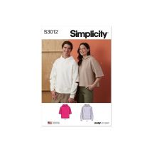 Patron 3012 Sweat-shirts À Capuche Unisexe Taille N°fr 40-62 - Simplicity