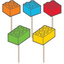 10 Cupcakes Toppers - Block Party - CREATIVE PARTY