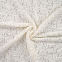 Tissu Dentelle Gaufrée Uni Blanc Cassé - Au Mètre - Craftine