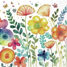 Lot De 4 Serviettes En Papier Découpage Collage 33 Cm Fleur De Printemps F 116 - Ambiente