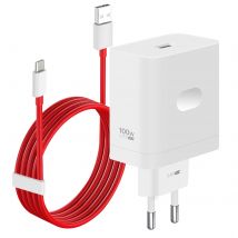 Oneplus Chargeur 100w Usb 5a Oneplus Supervooc Avec Câble 1m Blanc