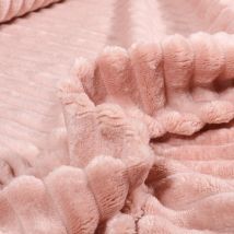Tissu Doudou Ultra Doux Côtelé Rose Poudré - Craftine