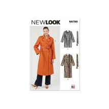 Patron New Look 6788 - Manteau Trench En Deux Longueurs Et Ceinture Pour Jeunes Femmes Taille N°fr 32-54