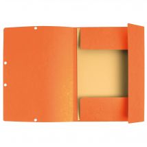 Chemise À Élastiques 3 Rabats Carte Lustrée 355g/m2 - Orange - X 50 - Exacompta