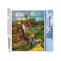Peinture Par Numéro Figured'art - Van Gogh Maison Oise - Kit De Loisir Créatif Diy Numéro D'Art Complet - 40x50cm Sans Châssis En Bois
