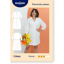 Patron Robe Chemise Ginny- Taille 34 À 48 - Majam