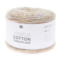 Pelote De Coton Creative Cotton Camouflage - 200gr - Rico Design 004 Ecru - Sandy Beach
