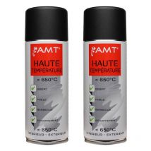 Lot De 2 Bombes De Peinture Haute Température - Noir - Amt - Amt