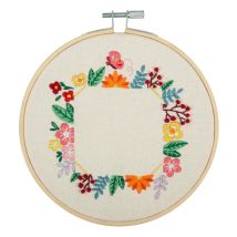 Kit De Broderie Cadre Photo Fleurs Avec Cercle En Bois De 15 Cm – Trimits Multicolore