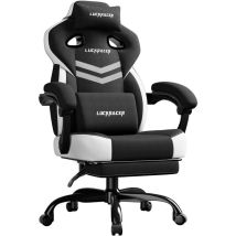 Chaise Gaming Ergonomique Luckracer - Tissu - Noir - 50 X 50 X 100 Cm - Luckracer