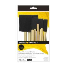 Pinceaux - Mousse - Assortiment De Formes - Toutes Techniques - 10 Pièces - Daler Rowney