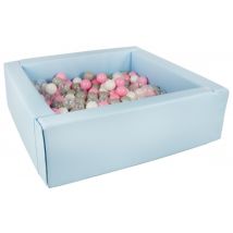 Piscine À Balles Carrée Avec 300 Balles – Bleu Clair/blanc, Transparent, Rose Clair, Gris - Velinda