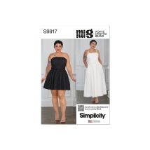 Patron Simplicity 9917 - Robe Avec Ceinture Taille N°fr 36-44