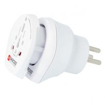 Skross Adaptateur De Voyage 2-en-1 Universel Pour Israël 13a Blanc