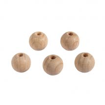 Boules En Bois Brut, Percées, 15mm, Forage 4mm, 15pces - Rayher