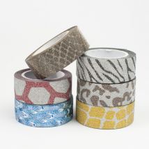 Masking Tape Pailleté 1,5 Cm 6 Pièces Animaux - Ammi