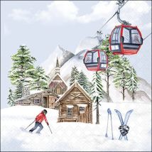 Lot De 4 Serviettes En Papier Découpage Collage 33 Cm Ski Montagne N 306 - Ihr (ideal home range)
