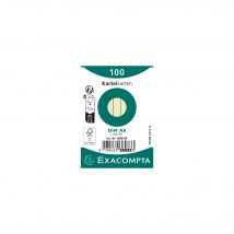 Paquet 100 Fiches Sous Film - Bristol Ligné Non Perforé 55x74mm - Vert - X 48 - Exacompta