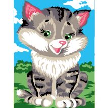 Kit Canevas Enfant Chat 20x25cm - LUC