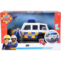 Coffret Sam Le Pompier : Voiture De Police Avec Sons Et Lumières + Malcolm - Figurine Et Accessoires - Simba - Simba