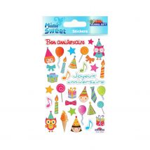 Autocollants - Anniversaire - Paillettes - Époxy Transparent - Global Gift