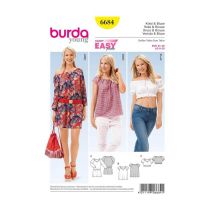 Patron Burda 6684 Robe Et Blouse Du 34 Au 46 Taille N°fr 34-46