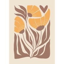 Tableau Sur Toile Fleurs Sauvages Stylisées 30x45 Cm - Ceanothe