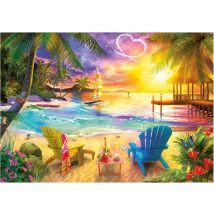 Puzzle Plage Paradisiaque Des Amoureux 1000 Pieces - Collection Paysage - Ocean - Mer - Educa - 20255 - Educa