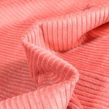 Tissu Velours Grosses Côtes Rose Blush - Au Mètre - Craftine