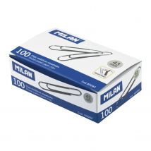 Boîte 100 Trombones Nickelés 43 Mm - Milan