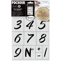 Pochoir - Décoration - Chiffres - Tout Support - 20x30 Cm - Aladine