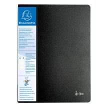 Protège-documents En Polypropylène Rigide Avec Porte Étiquette 3 Faces Up Line Opaque 40 Vues - A4 - Noir - X 20 - Exacompta