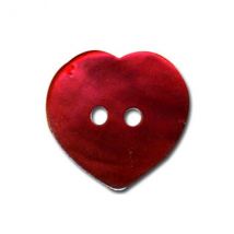 Lot De 6 Boutons Nacre En Forme De Coeur Couleur Rouge - My mercerie