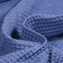 Tissu Nid D'Abeille Bleu Denim - Au Mètre - Craftine