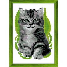 Kit À Broder Au Point De Croix Chaton - LUC