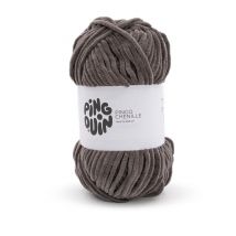 Fil Velours 100gr À Tricoter Pingo Chenille - Pingouin - Certifié Oeko-tex Minerai Gris