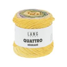 Coton À Tricoter Et À Crocheter Quattro Degrade - 100gr - Lang Yarns Multicolore 0007 (jaune-vert-rose Sombre)