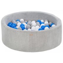 Piscine À Balles 200 Balles 90 Cm Gris, Bleu - Velinda