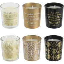 Bougies Parfumées - Coffret - Senteur Vanille - 6 Pots En Verre - Idées Cadeaux - The Home Deco Factory