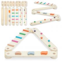 Piste D'Équilibre Sensorielle Montessori, Charge 50kg - 14 Éléments Colorés Bois - Mamabrum