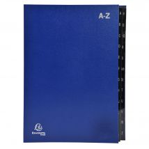 Trieur Rigide Economique Ordonator 24 Compartiments Alphabétiques- 24x34cm - Bleu - X 8 - Exacompta