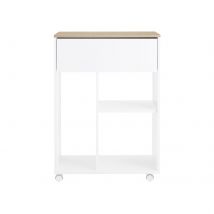 Sobuy Ask10-wn Table D'Imprimante À Roulettes Avec Compartiments - Sobuy
