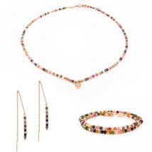 Collier, Bracelet Et Boucles D'Oreilles Lumia En Pierres Tourmaline - SLOYA