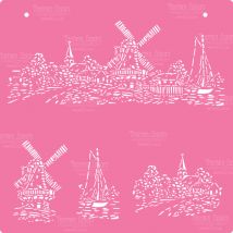 Pochoir Plastique Souple Réutilisable 30 X 30 Cm Fabrika Decoru Moulin 040 - FABRIKA DECORU