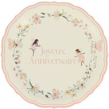 6 Assiettes Fairy World Joyeux Anniversaire