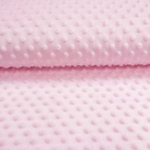 Tissu Doudou Ultra Doux Pois Rose Layette Au Mètre - Craftine